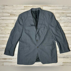Polo University By Ralph Lauren Men’s Wool Blazer Jacket Gray Solid 46T